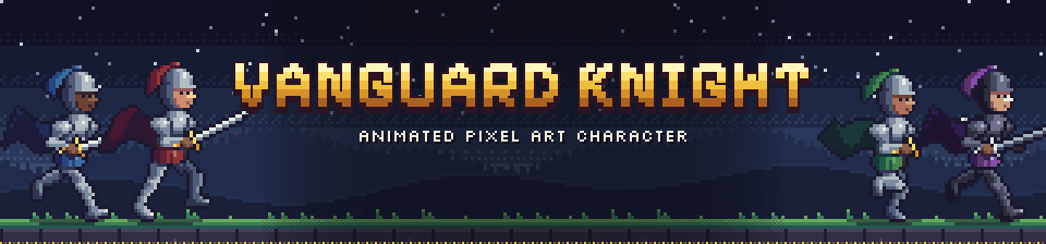 Vanguard Knight - Animated 2D Pixel Art Character