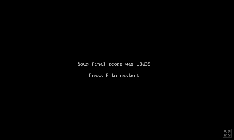 Game over screen with score of 13435