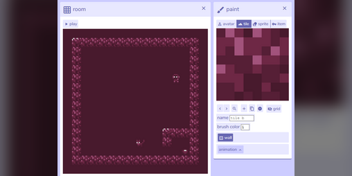 Cover image for A warm cave (Multicolor bitsy editor hack test)