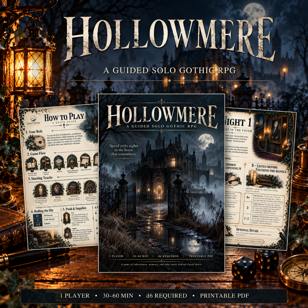 HOLLOWMERE — A Guided Solo Gothic RPG