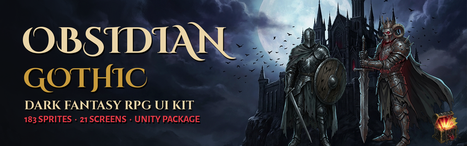 Obsidian Gothic - Dark Fantasy RPG UI Kit