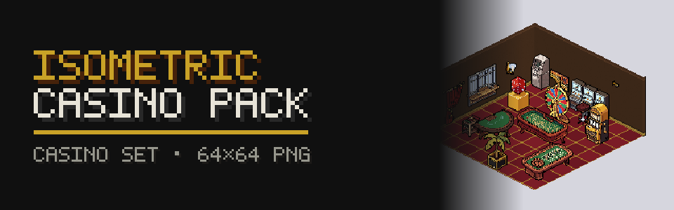 Isometric Casino Pack: 43 Sprites (29 Objects + Room Set)