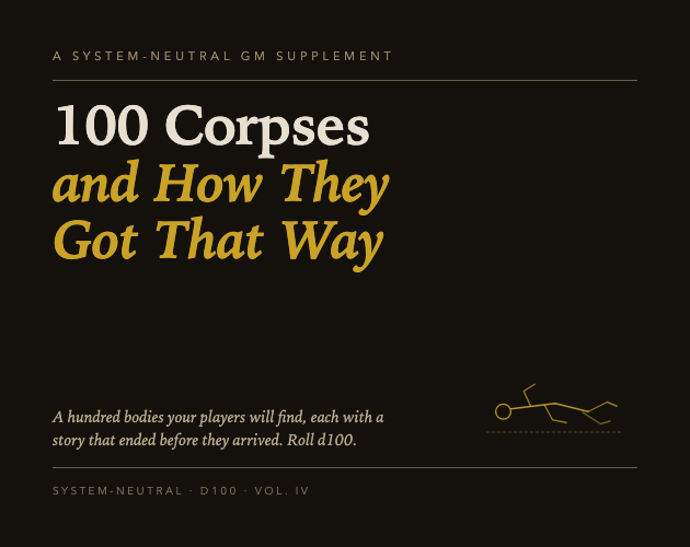 100 Corpses and How They Got That Way