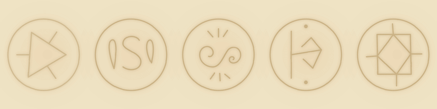 Les cinq glyphes