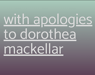 with apologies to dorothea mackellar