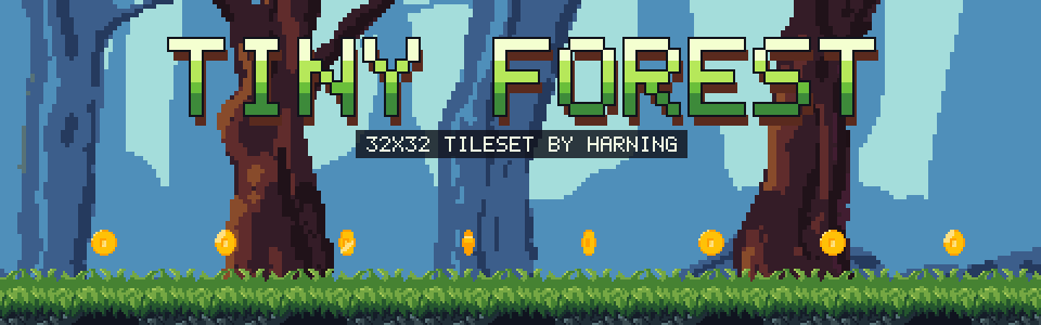 Tiny Forest – 32x32 Pixel Art Platformer Tileset