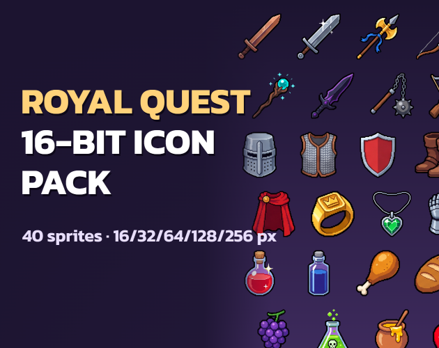 Role Play Icon Transparent Royal Quest 16-Bit Icon Pack by Boxs.Me
