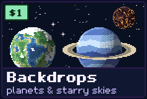 Cozy Space Backdrops: free pixel planets and space backgrounds