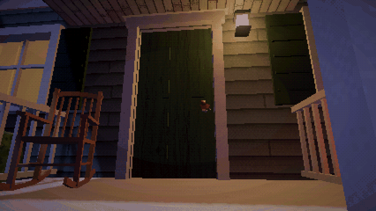As a cat, the ghost knocks on Mrs. Beattie's door, and she invites it in.