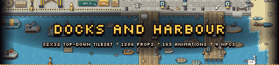 Docks & Harbour - Top-Down Pixel Art Tileset (32x32)