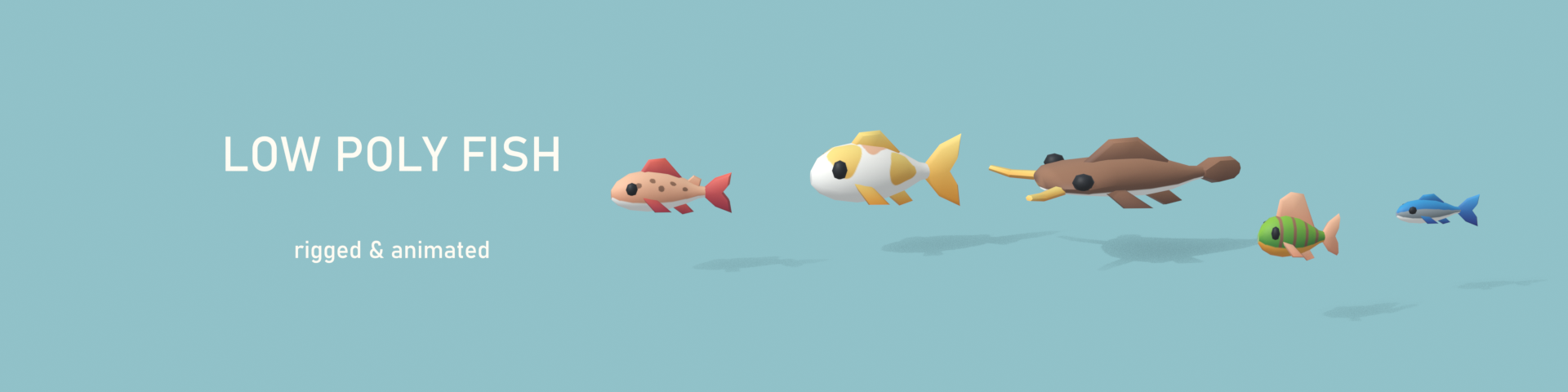 Low Poly Fish: Trout, Koi, Perch, Catfish & Silverfin