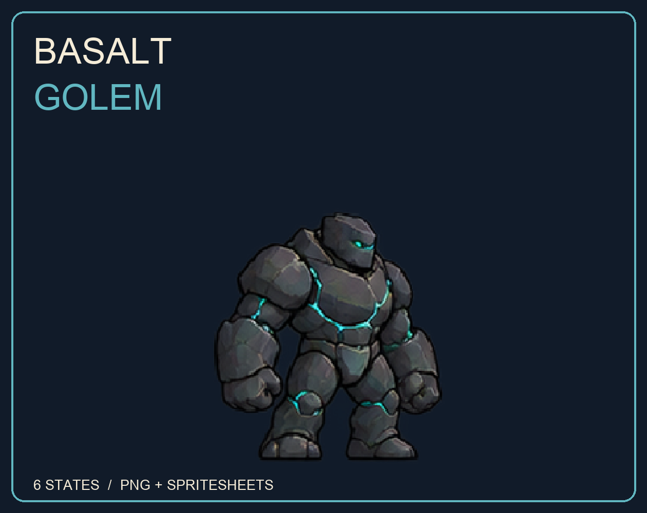 Basalt Golem — Animated 2D Enemy by welledgecreative