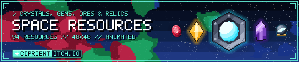 Pixel Space Resources – Animated Crystals, Gems & Ores