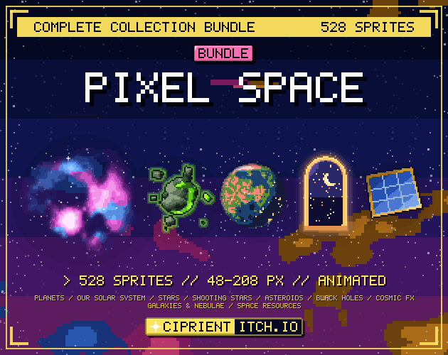 Pixel Space Complete Pack – every animated pixel art space pack in one bundle by CipriEnt