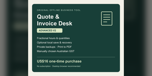 Draw.io Offline Quote & Invoice Desk Advanced — Offline Invoicing + Australian GST by ...