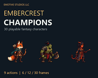 Embercrest Champions - 30 Animated Fantasy Characters
