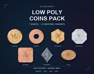 Low Poly Coins Pack