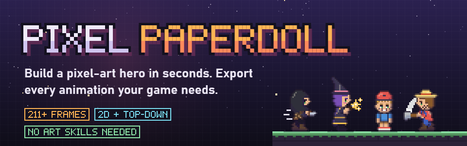 Pixel Paperdoll: Character Creator & Sprite Sheet Generator
