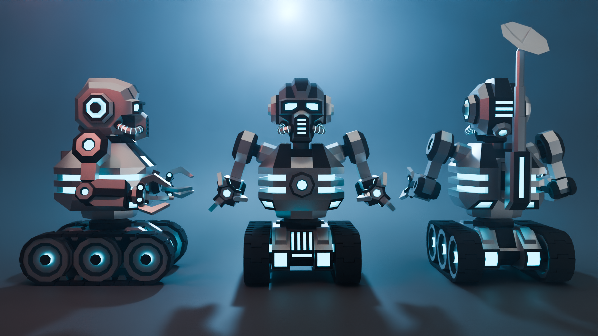Tracked Robot Low-Poly