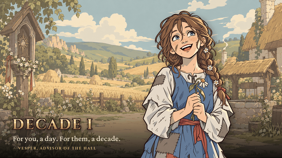 Wren grows from a girl into an old woman, decade by decade.