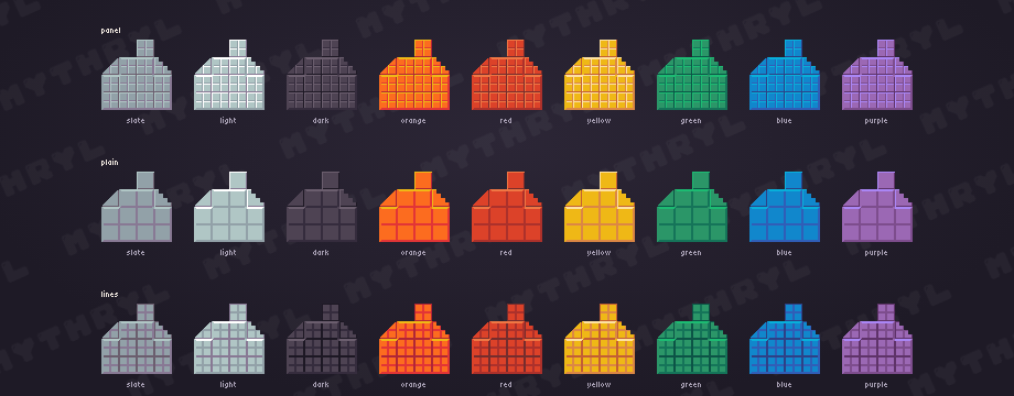 3 styles, 9 colours