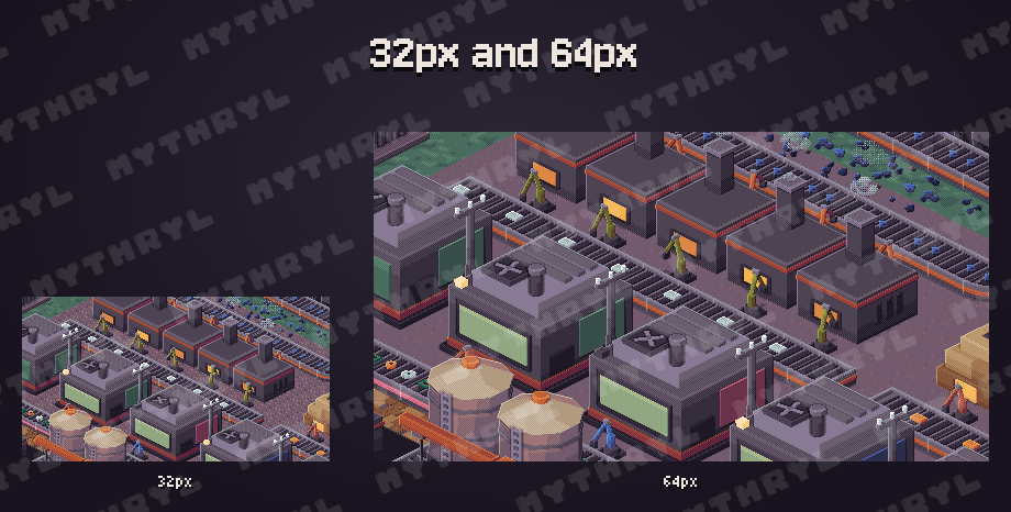 32px and 64px