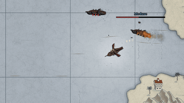 Captain Contraband: a broadside battle on the sea chart