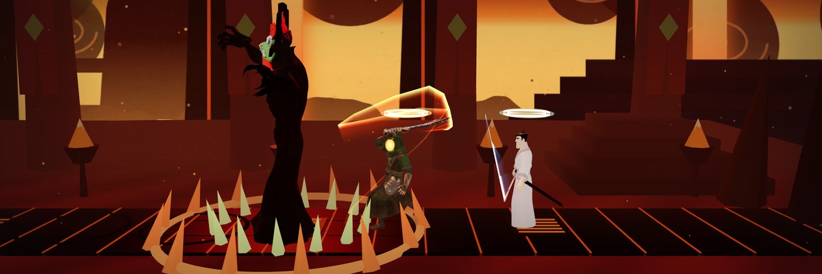 Aku raises a ring of spikes around Hazrat Ali on the Throne of Flames