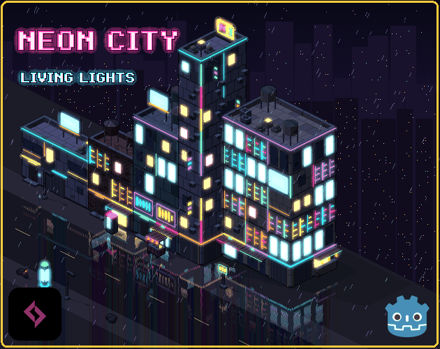 Grid Kit Modular Neon City update: RPG 3/4 front view - Neon City: Cyberpunk Pixel ...