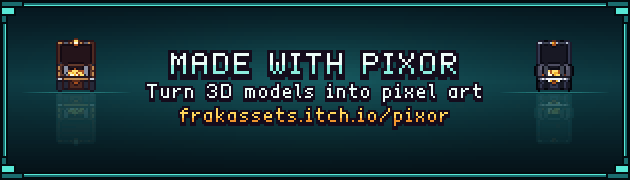 Made with Pixor: turn 3D models into pixel art