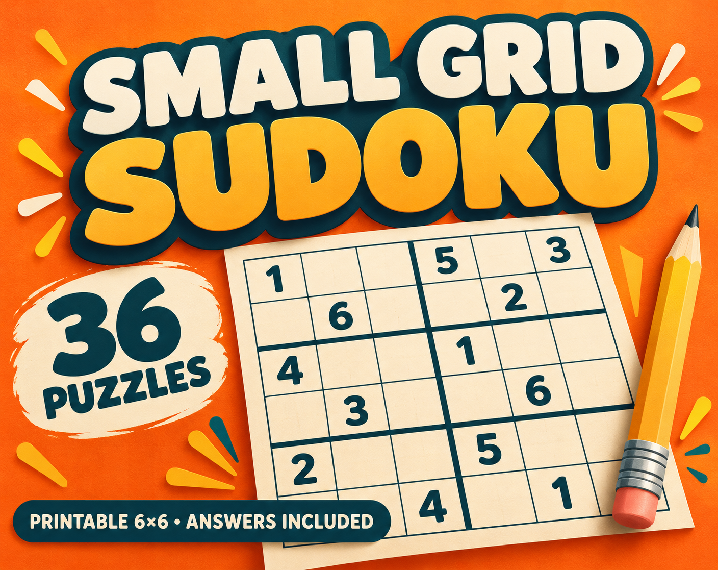 Small Grid Paper.pdf Small Grid Sudoku — 36 Printable 6x6 Puzzles by acossio