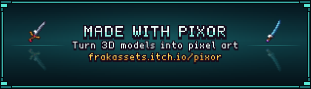 Made with Pixor: turn 3D models into pixel art