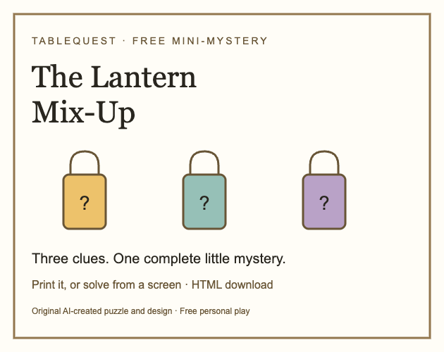 The Lantern Mix-Up — Free TableQuest Mini-Mystery