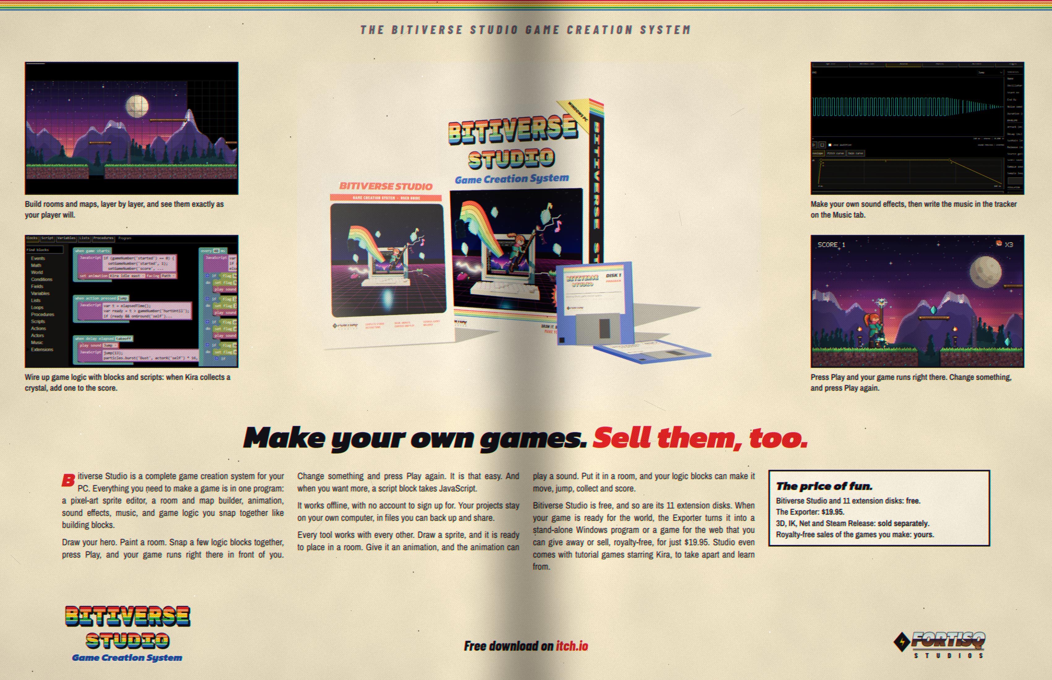 A two-page magazine spread for Bitiverse Studio