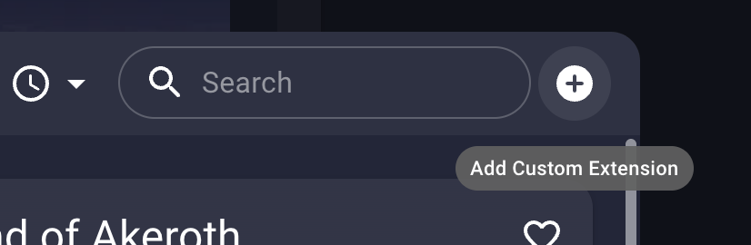 Owlbear Rodeo: Add Custom Extension button