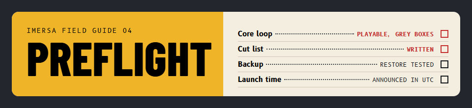 Preflight: The Game Dev Checklist
