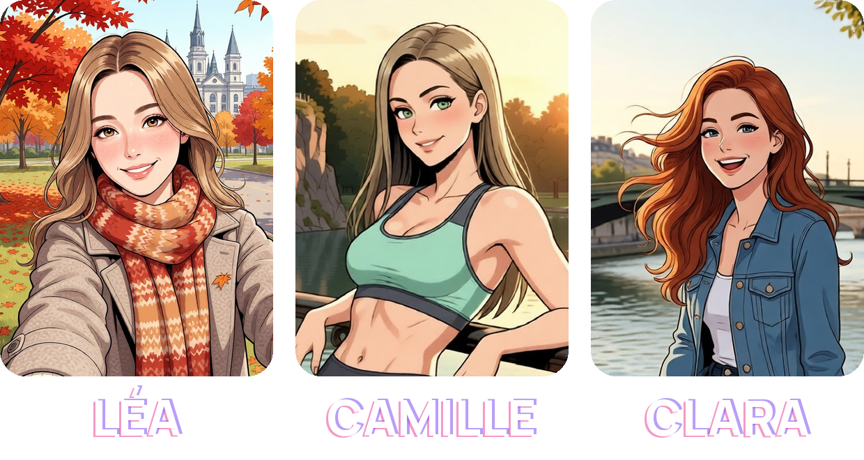 Léa, Camille, Clara