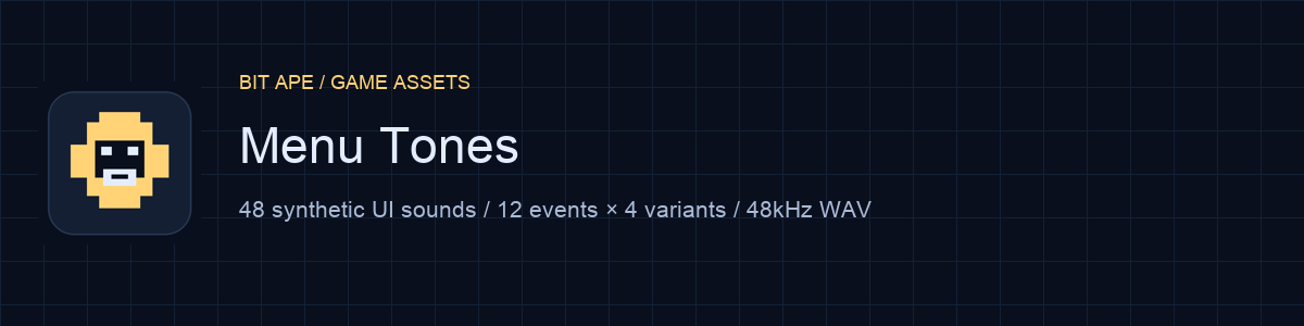 Bit Ape Menu Tones — 48 UI Sound Effects