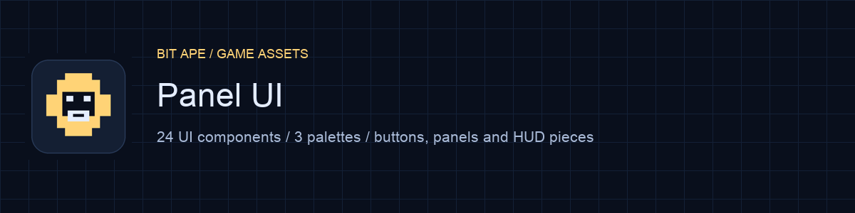 Bit Ape Panel UI — 72 UI Graphics