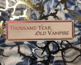 Thousand Year Old Vampire   - PDF and HARDBACK available.  A beautiful, sad, solo RPG about the crush of time and vampires. 