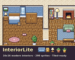 InteriorLite - 16x16 Modern Interior Tileset cover