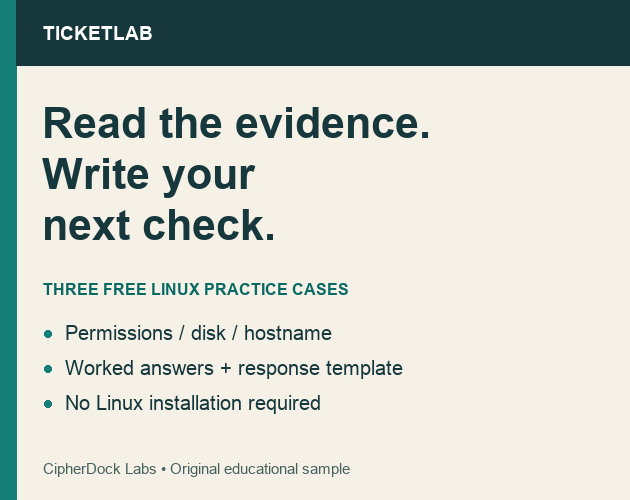 A full disk is evidence, not permission to delete: a Linux ticket ...