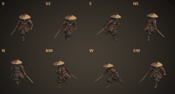 Ronin moving in all 8 directions