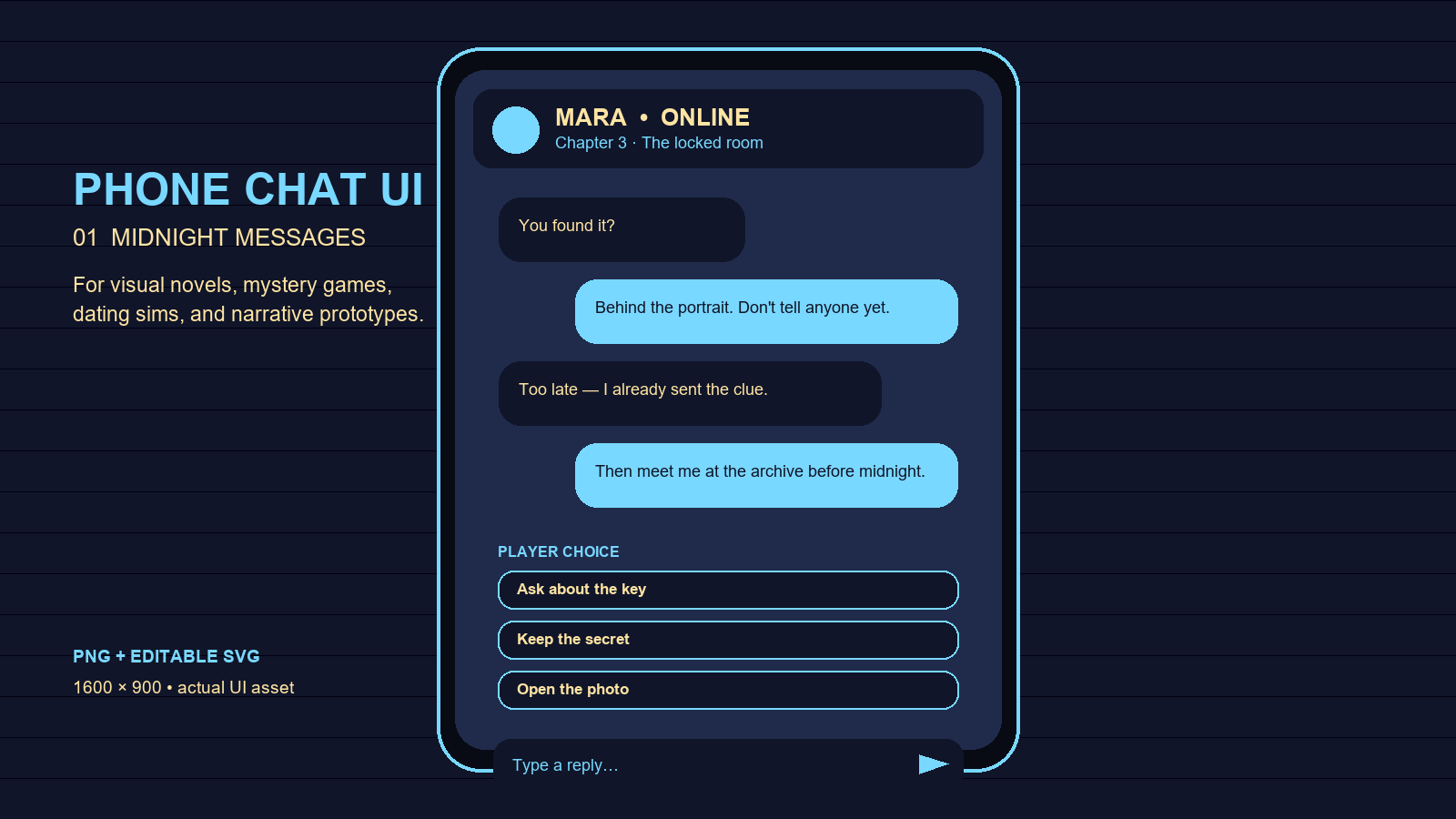 A text thread is a scene — not a gray box - Visual Novel Phone Chat UI ...