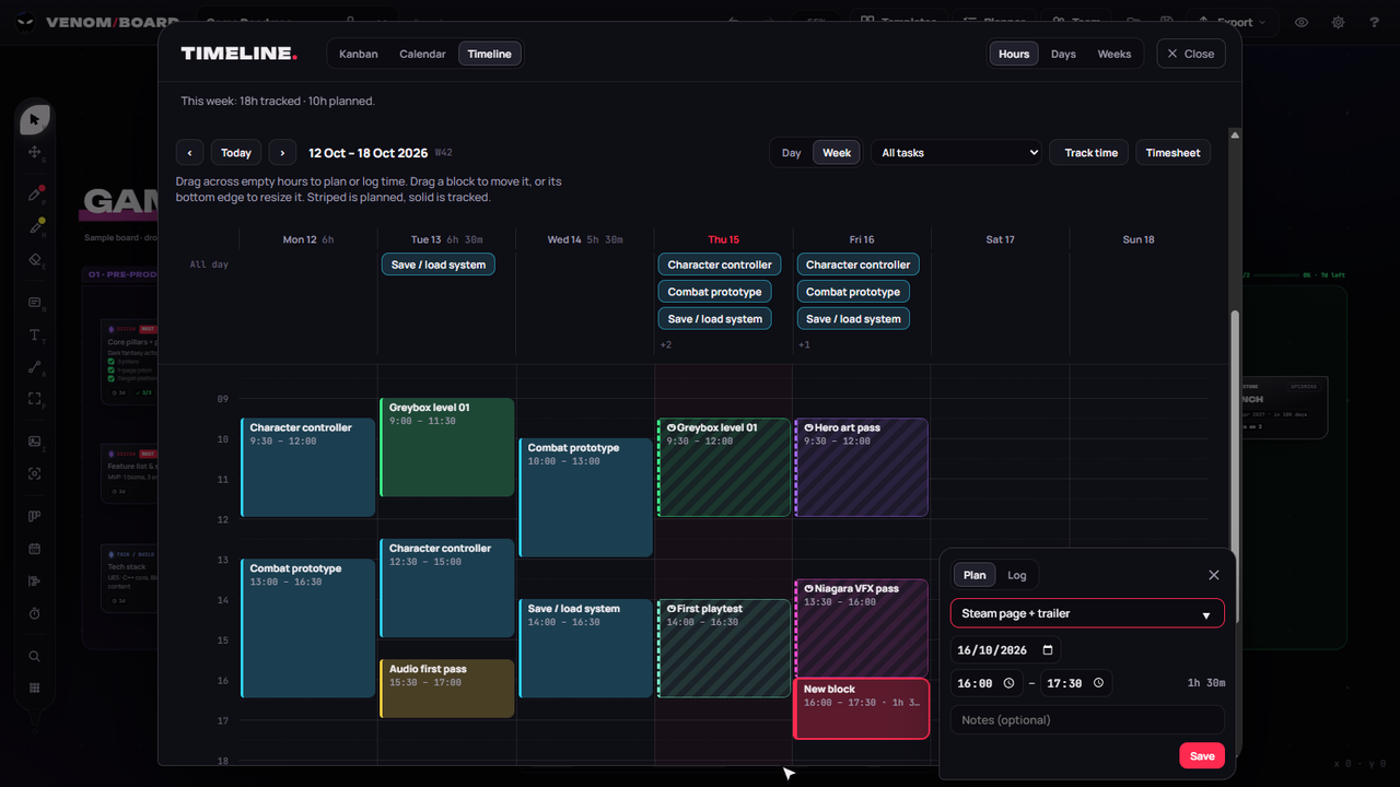 Project Timeline Hour Venom Board 1.9.0: run your project from the Timeline, hour by hour ...