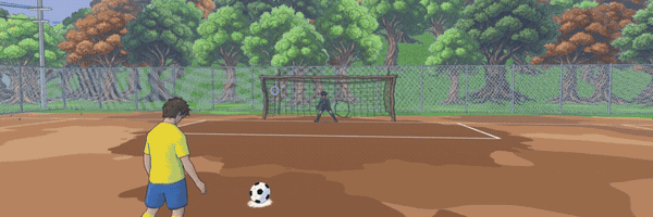 Penalty shootout on the dirt field
