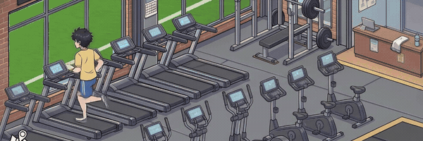 Training at the club gym