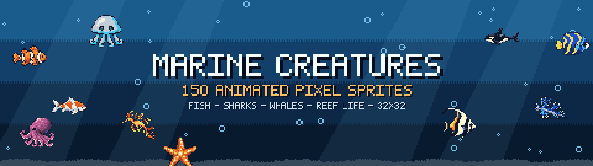 Ocean Alive! 🌊 – 150 Animated Pixel Art Sea Creatures