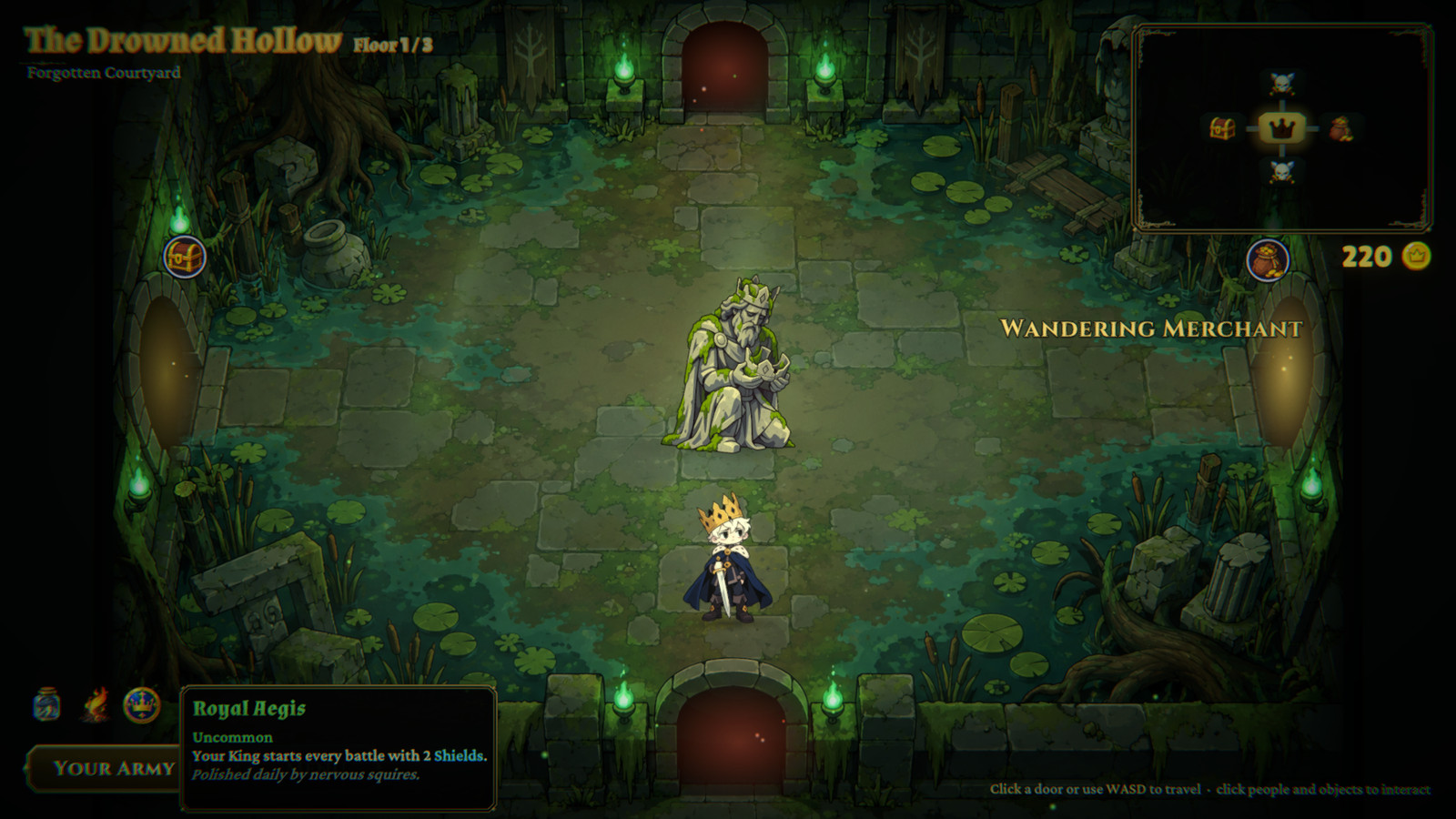 Screenshot: exploring a room of the Drowned Hollow.