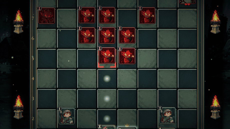 Gameplay: one cannonball sets off a chain reaction of Bomb Imps.